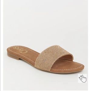 🐣 CIRCUS BY SAM EDELMAN BRONZE RHINESTONE SANDAL (WIDE WIDTH) SIZE 8 1/2 WW 🐣